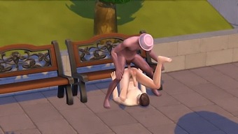 Hombres Gays Participando En Actividad Sexual En Un Parque Público Dentro Del Juego De Sims 4