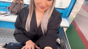 Latina Couple Enjoys Outdoor Blowjob And Cowgirl Riding On Cable Car