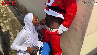 Santa And Hijabi Babe Engage In Festive Intercourse. Subscribe For More.