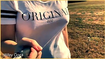 Wife Exposes Herself Without A Bra On The Golf Course