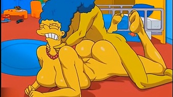 Marge, The Animated Housewife, Experiences Intense Pleasure From Anal Sex And Squirting, With Cum Filling Her Ass. Hentai, Toon, And Uncensored