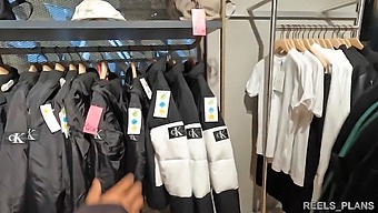 British Coed With A Big Ass Gets Double Penetrated In Hotel Fitting Room